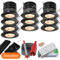 10 Zwarte Veranda LED Inbouwspots