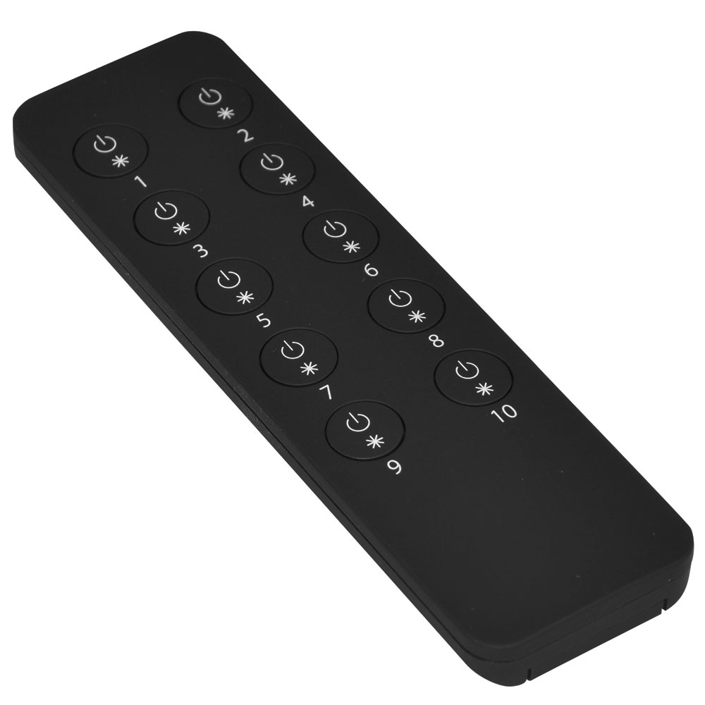 10 kanaals afstandsbediening zwart voor LED dimmers 10 kanaals afstandsbediening zwart voor LED dimmers