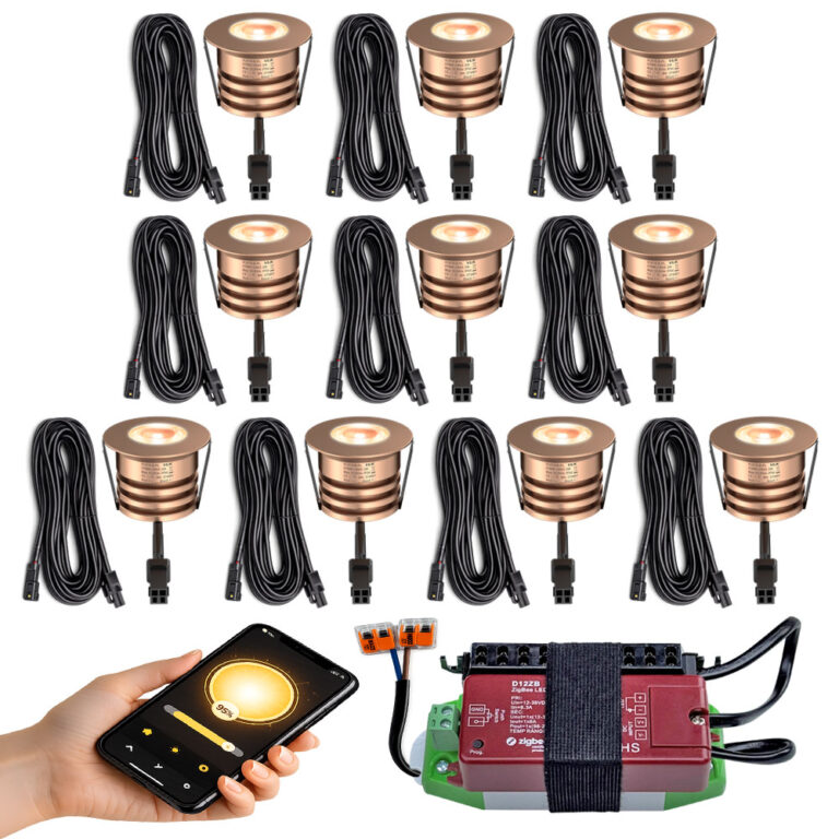 10 koperen mini spots Zigbee