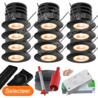 12 zwarte veranda led inbouwspots