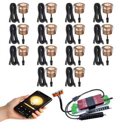 14 koperen kleine inbouwspots Zigbee