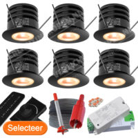 6 Dimbare Inbouwspots Overkapping Zwart VLK7