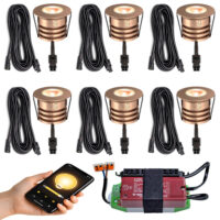6 koperen houten overkapping spots Zigbee