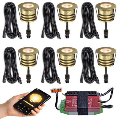 6 messing houten overkapping spots Zigbee