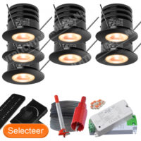 7x zwarte inbouwspots led overkapping