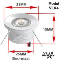 Afmetingen 1W ledspot wit