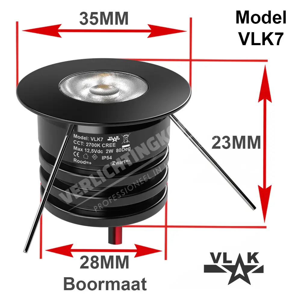 Afmetingen VLK7 Afmetingen VLK7