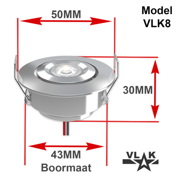 afmetingen kantelbare spot VLK8