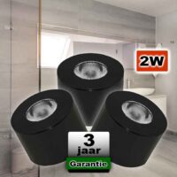 Badkamer Opbouw spots Zwart Warmwit