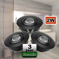 Inbouwspots badkamer Zwart Kantelbaar 2700K