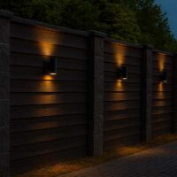 Buitenlamp zwart up down IP65 2xGU10 Dimbaar