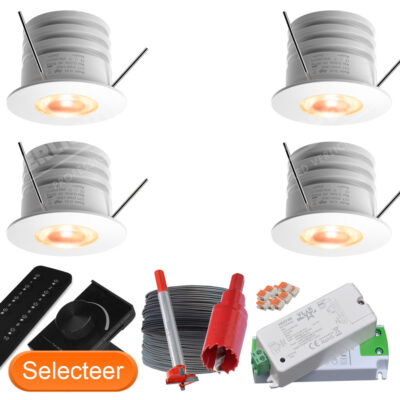 Dimbare Led veranda spots Set van 4 Wit