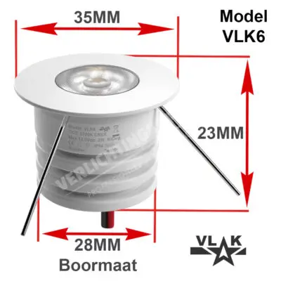 Inbouwmaat VLK6 spot wit