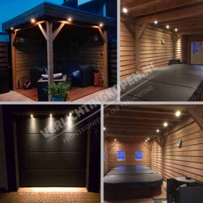 led verlichting houten overkapping