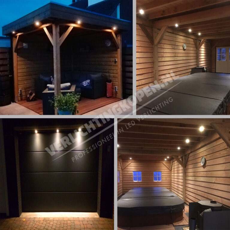 led verlichting houten overkapping