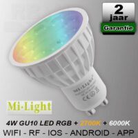 Mi-light RGB + CCT GU10 led spot RF Wifi 230V 4W