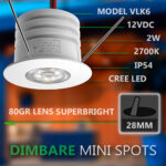 LED inbouwspot Wit Dimbaar 12V 2W 2700K (kopie)