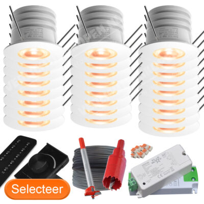 Set van 25x witte veranda spots 28mm 35mm