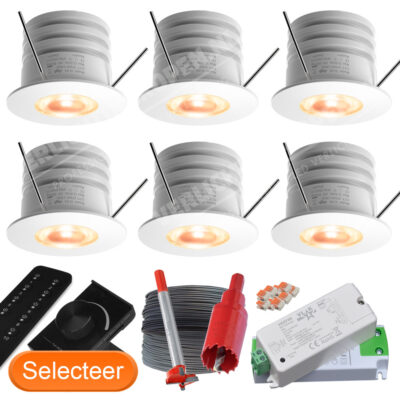 Set van 6 buiten spots Wit IP54