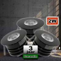 Zwarte Led Spots Slaapkamer 2W Inbouw