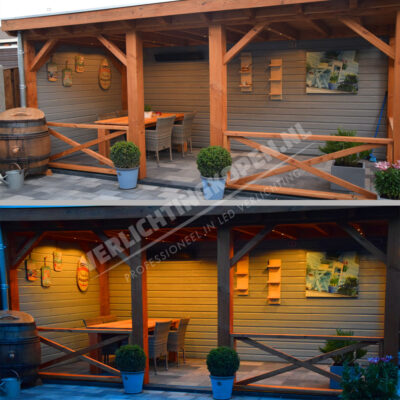 Spots overkapping overdag en savonds