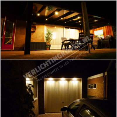 spots dakrand garagedeur pergola