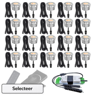 rvs spots buitenverlichting set 20