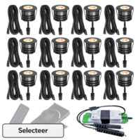 zwarte inbouwspots overkapping set 12