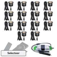 zwarte inbouwspots houten plafond set 14