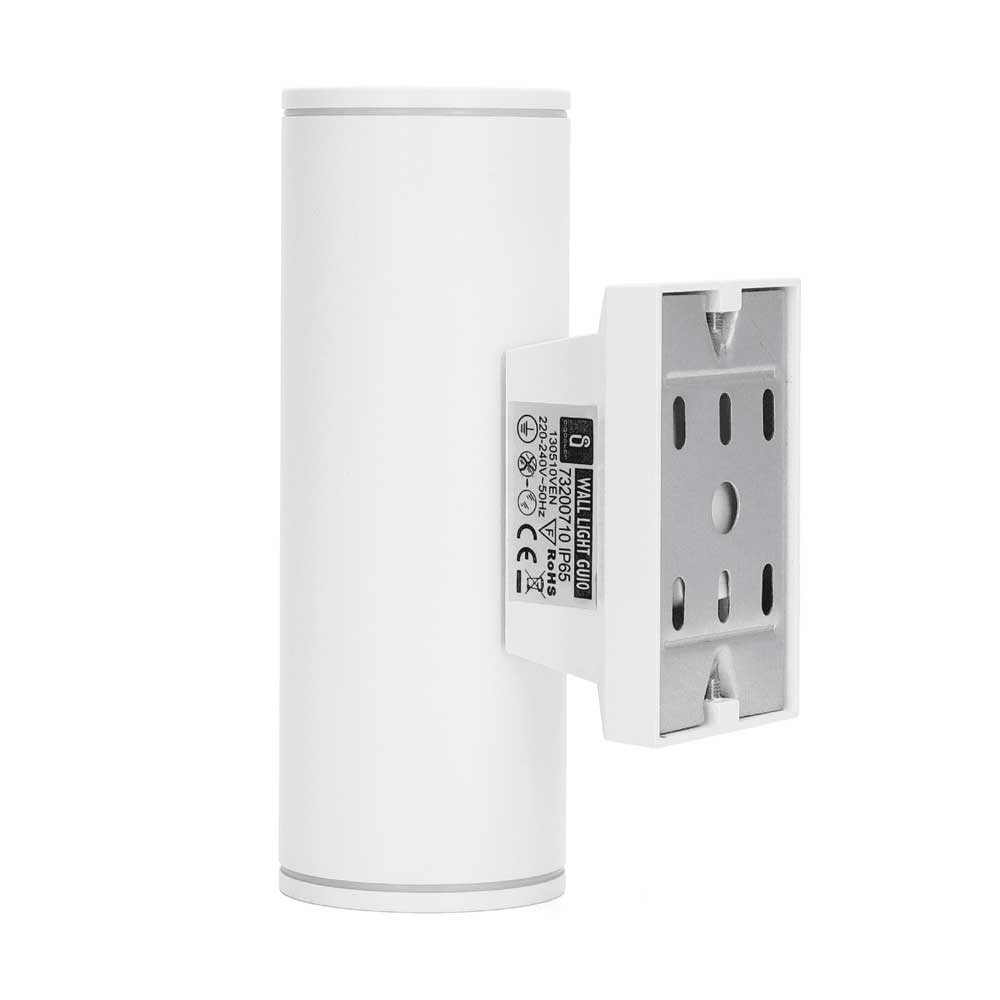 Wandlamp wit rond 2xGU10 voor buiten Wandlamp wit rond 2xGU10 voor buiten