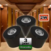 Hal / Gang Opbouw spots Zwart Warmwit