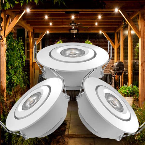Veranda verlichting Led Inbouw - Dimbaar - Afstandsbediening / Zigbee - Wit -Rond - CREE - Richtbaar - Extra warmwit