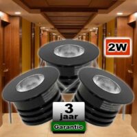 Led Inbouwspot Zwart Gang / Hal Warmwit
