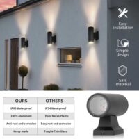 wand schutting buitenlamp opmhoog en omlaag schijnend